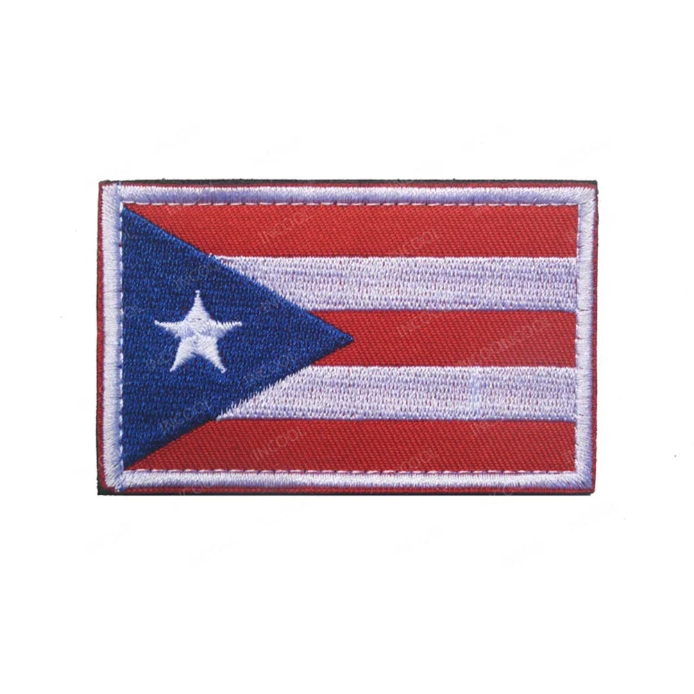 Parches bordados con bandera de Puerto Rico, reflectantes infrarrojos IR, goma de PVC, apliques de línea azul, insignias decorativas para chaqueta de ropa - imagen 5