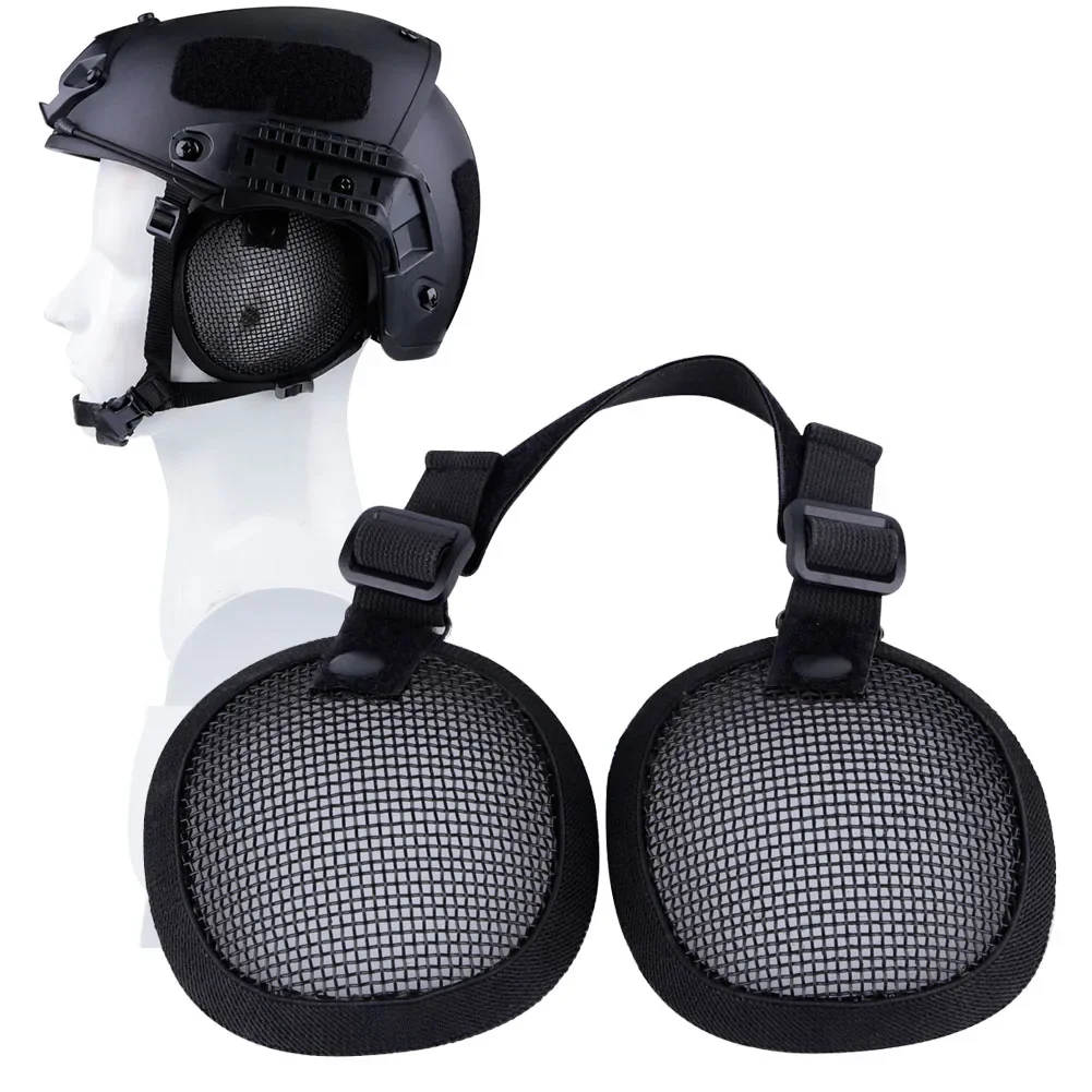 Protector de oídos para deportes al aire libre, cubierta protectora de malla de acero para cascos rápidos, equipo de campo de Paintball - imagen 2