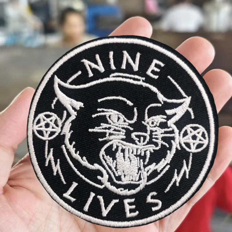 Parche bordado de gato de nueve vidas, chaleco táctico, insignia de moral con gancho y bucle, pegatinas decorativas para mochila, parches para brazalete para ropa - imagen 5