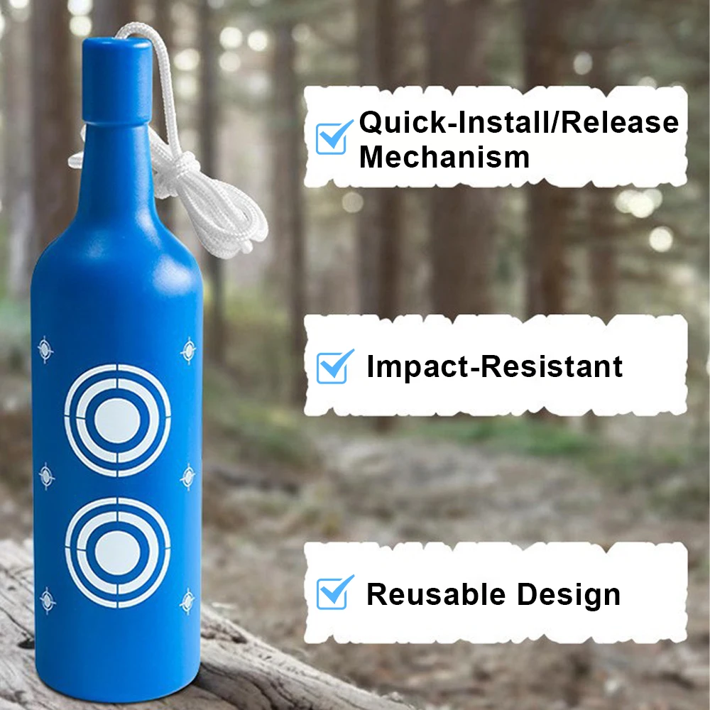 Botellas de plástico para tiro, objetivos de reinicio para rango de tiro con cuerda, entrenamiento de puntería, práctica de tiro, 6 uds. - imagen 4