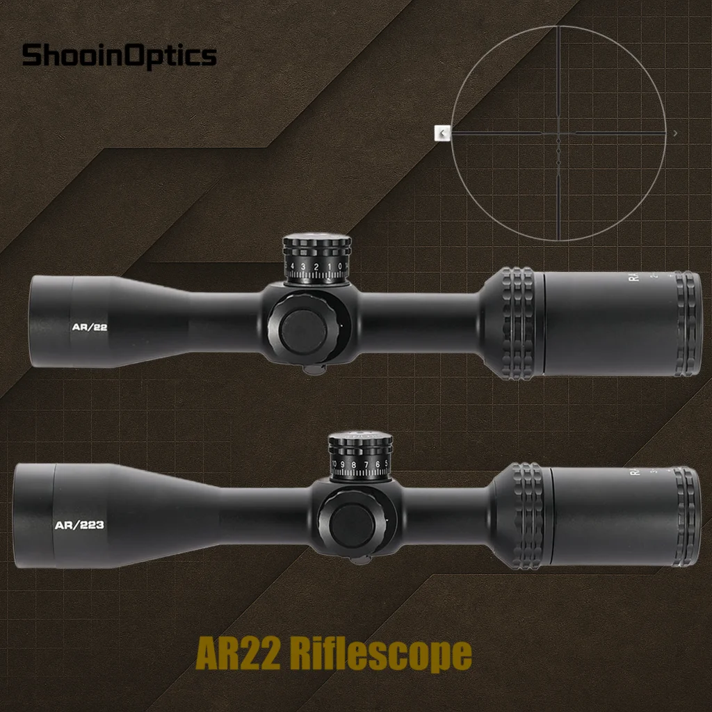 Shooin Optics AR223 Alcance de rifle SFP de tubo de 1 pulgada, 1/4 MOA ajustable, impermeable y a prueba de golpes, óptico para caza y deportes al aire libre