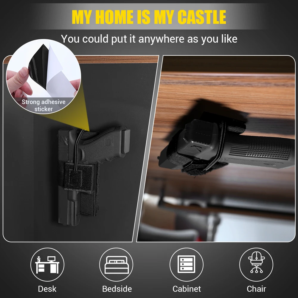 Funda Universal para pistola, soporte oculto para pistola, almacenamiento de pistola, bolsa Airsoft, accesorios para almacenamiento de pistola en el hogar y el coche - imagen 5