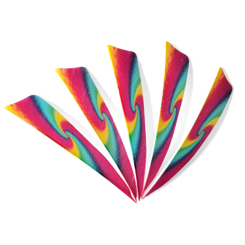 Pack 50 plumas deflectoras para flechas, Arco y caza 9 colores 4 pulgadas - imagen 4