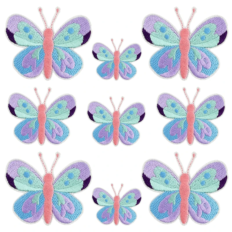 10 Uds. Parche bordado de diamantes de mariposa unicornio arcoíris, parche de dibujos animados DIY, parches termoadhesivos para planchar para ropa - imagen 5