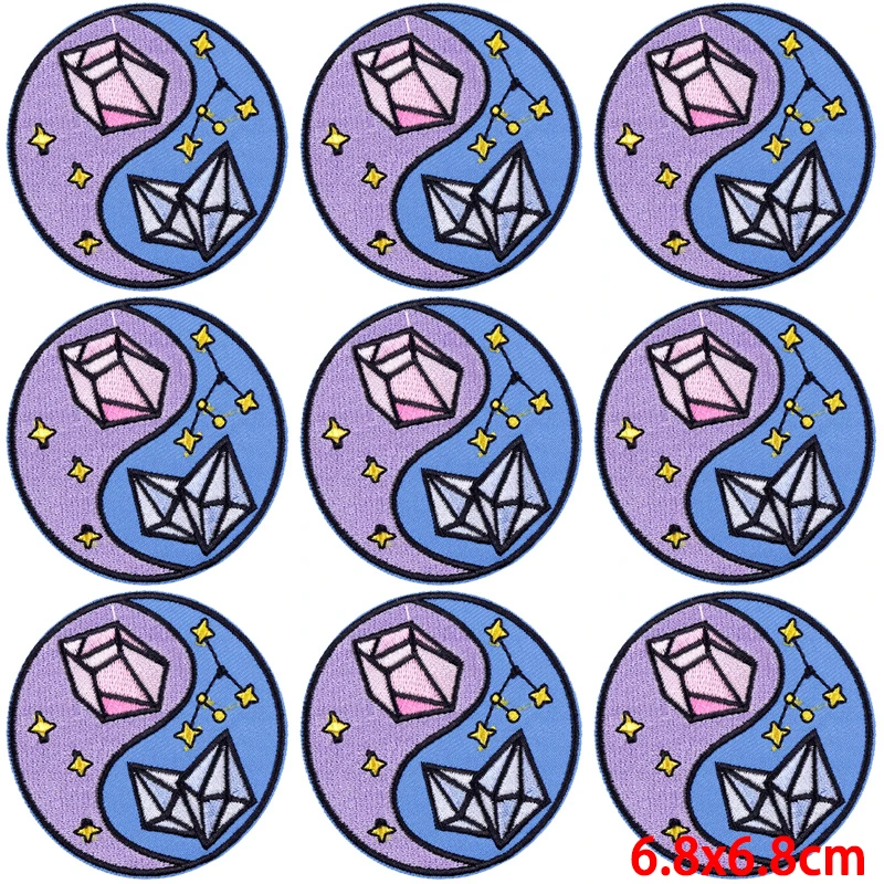 Parche bordado de cristal de diamante para planchar, parches termoadhesivos para ropa, parche Fusible de dibujos animados, 10 unidades por lote - imagen 4