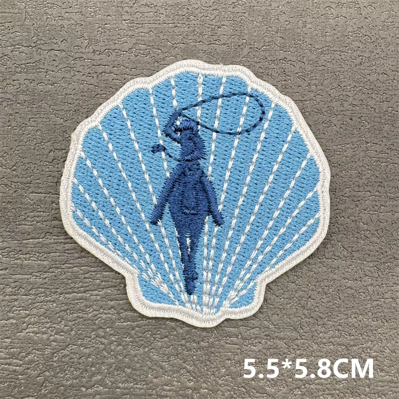 Parche bordado termoadhesivo ola azul – Surf para ropa y mochila - imagen 5