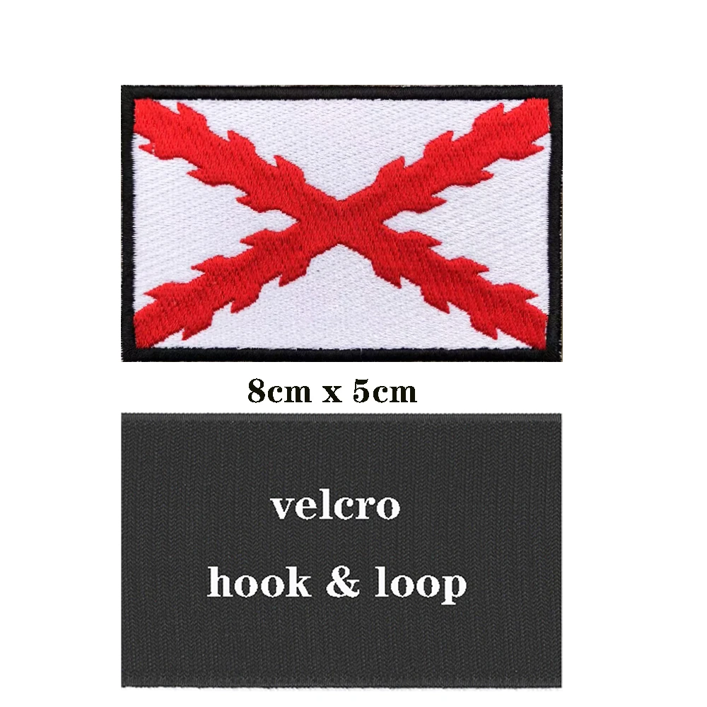 Parches de bandera Borgoña para brazalete, parche bordado con gancho y bucle o hierro, insignia bordada, raya militar, 1 ud. - imagen 3