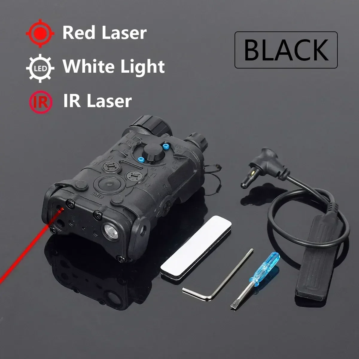 NGAL L3 rojo verde azul mira láser puntero IR estroboscópico linterna LED Airsoft arma caza Picatinny riel de 20mm - imagen 5
