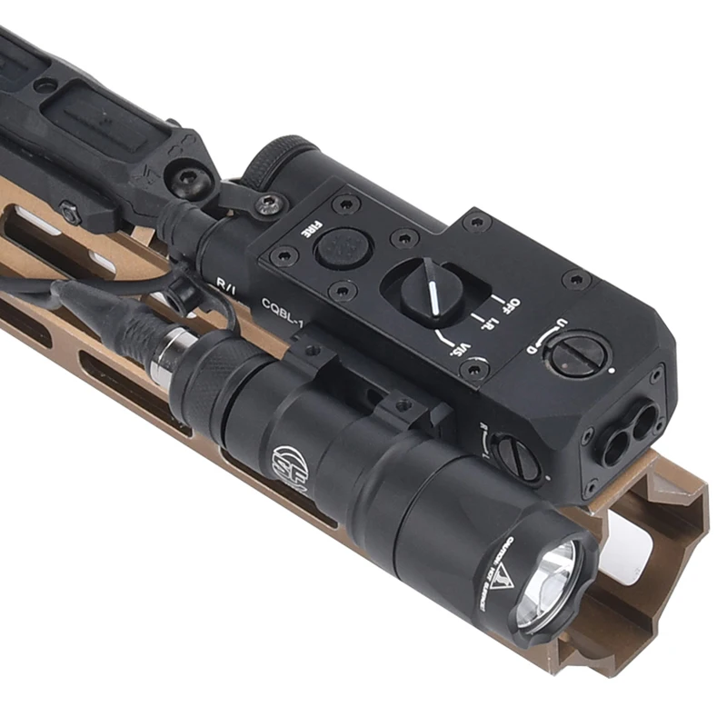 Linterna táctica CQBL IR todo metal doble haz LED blanco - imagen 4