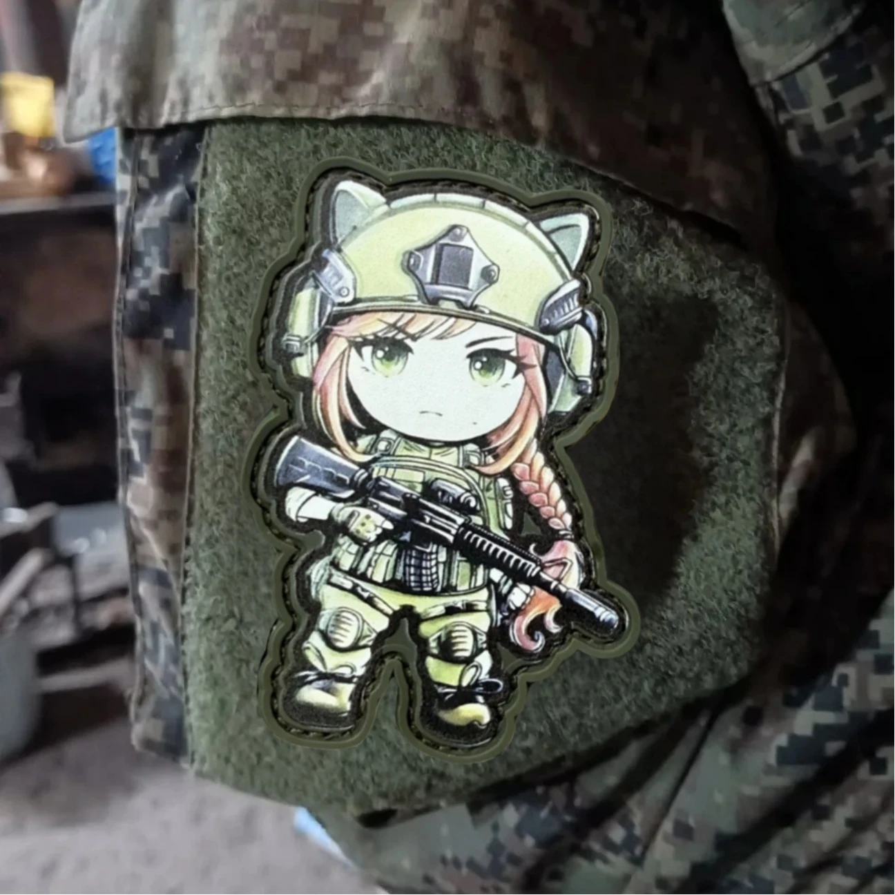 Parche táctico Chevron para chica, insignia de moral del ejército, emblema militar personalizado, pegatina para mochila, parches impresos con gancho y bucle para ropa