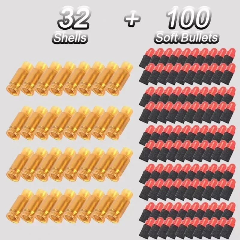 80 balas blandas y 24 conchas para pistolas de juguete de Paintball, pistola de águila del desierto, munición de balas de espuma Colt 1911 - imagen 3