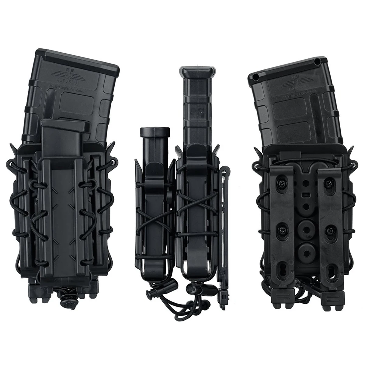 Mag-Juego de bolsas para Rifle y pistola de 9mm, Kit de dibujo rápido, soporte táctico para Airsoft Molle, 5,56/7,62mm - imagen 5