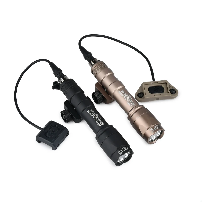 Linterna táctica Surefir M600 M300 Airsoft, luz de exploración, Modbutton Lite, interruptor MLok Keymod, lámpara de caza, Rifle, LED blanco - imagen 4
