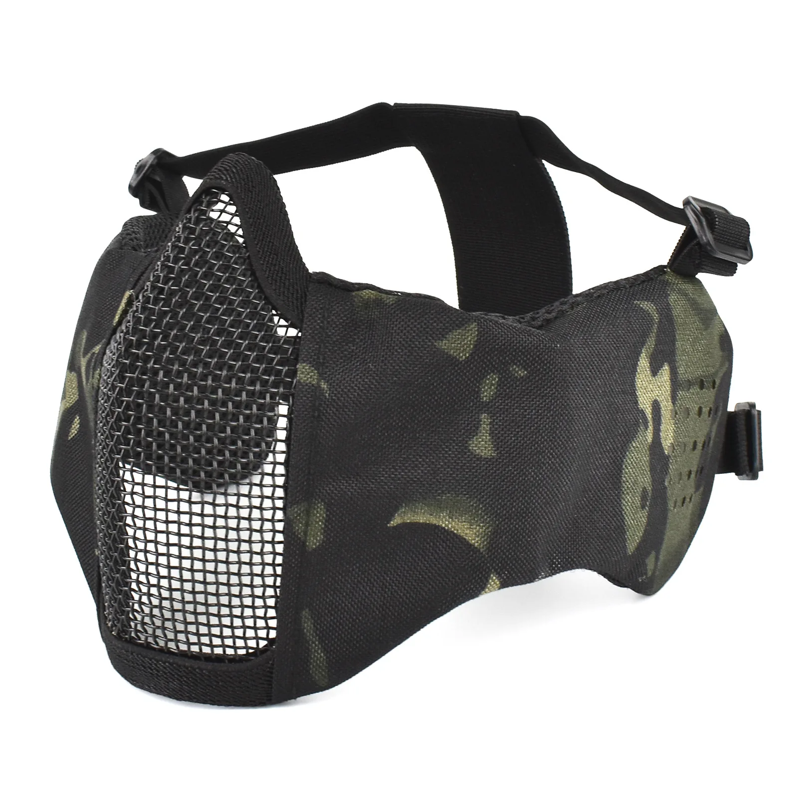 Máscara de acero táctica del protector de oído de la media cara transpirable para la conducción al aire libre - imagen 5
