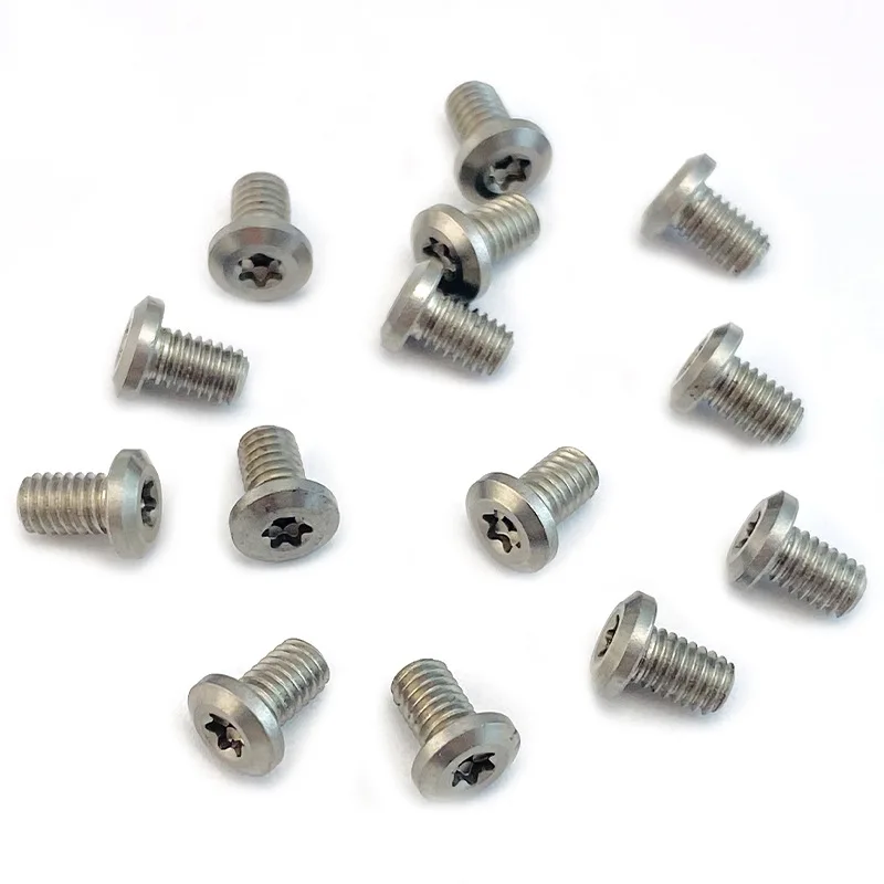 Longitud completa 6MM CNC acero inoxidable M3 tornillo de rosca cabeza plana T8 Torx cabeza de botón para cuchillo plegable mango Clip trasero clavo - imagen 2