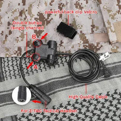 ZTAC táctico PTT nueva versión auriculares civiles COMTA accesorio para auriculares caza al aire libre PTT Fit Baofeng UV5R Kenwood Plug