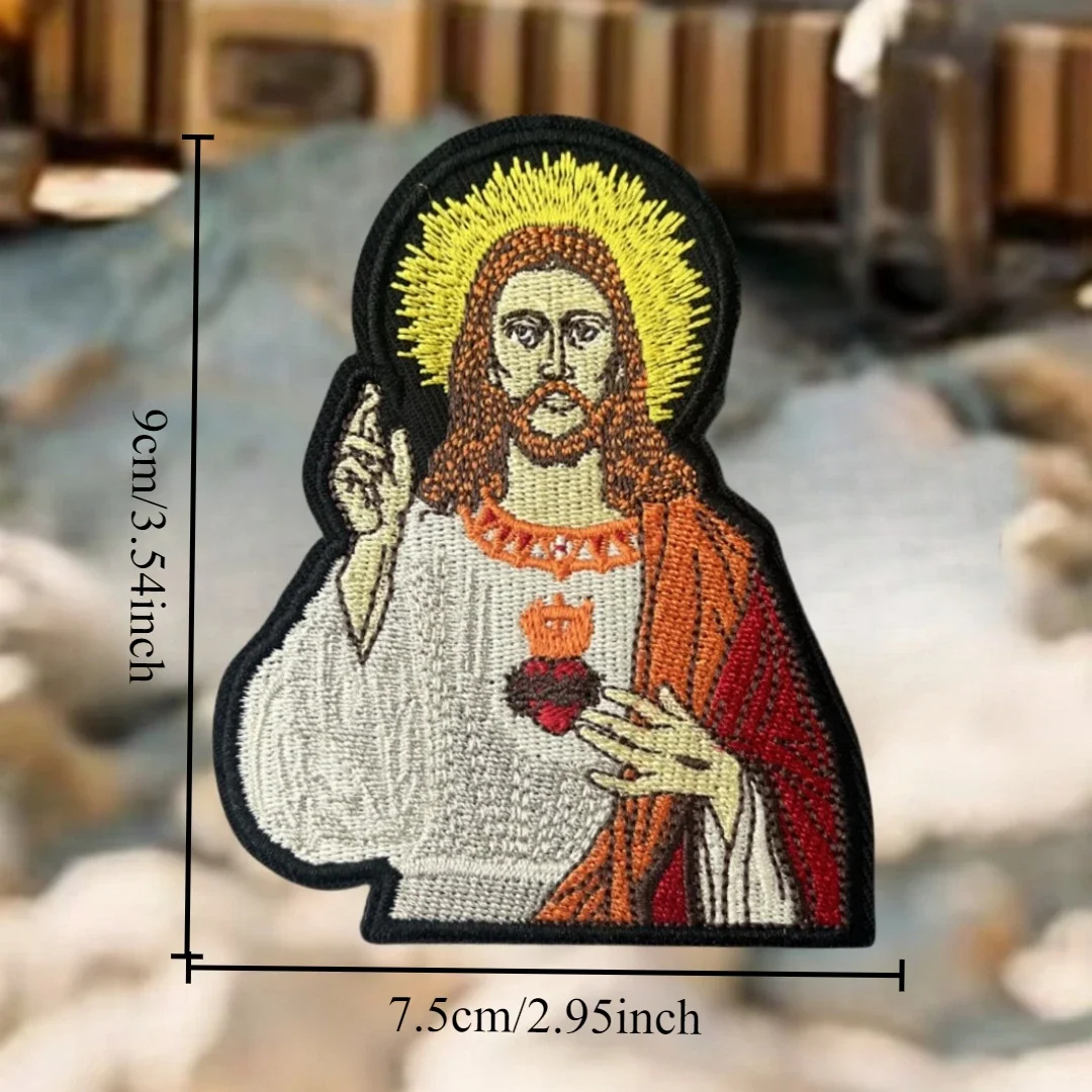 Parche táctico de moral bordado "Jesus", apliques, parches militares de gancho y bucle para ropa, pegatinas personalizadas para mochila - imagen 2