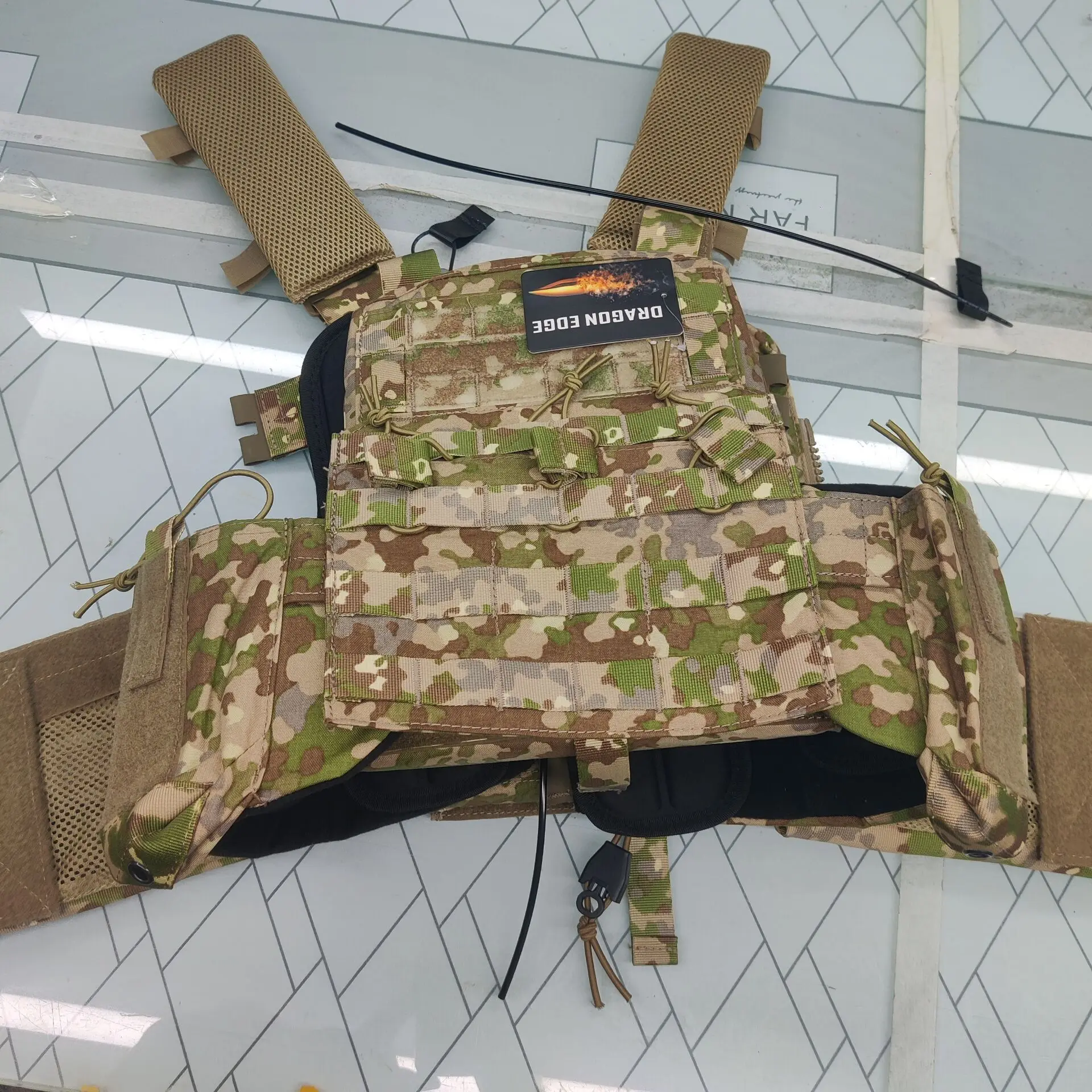 Chaleco antiinfrarrojo IRR táctico CPC estilo CP para exteriores, chaleco de entrenamiento de paintball para CARRIER de juegos, ll terreno, camuflaje manchado de Flecktarn - imagen 2