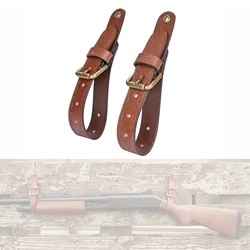 Tourbon Soporte de pared para rifle cuero ajustable caza marrón