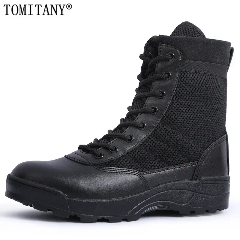 Botas tácticas para Hombre, botines de combate para Hombre, botas de malla transpirables para entrenamiento al aire libre, zapatos de senderismo, Zapatillas para Hombre - imagen 2