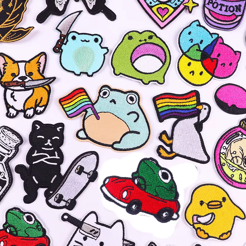 Parche bordado termoadhesivo rana dibujos animados – para ropa