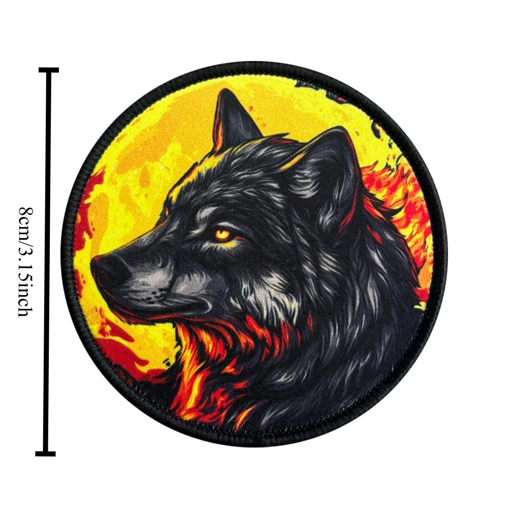 Parche táctico de moral de lobo y llama feroz, parches militares con gancho para accesorios de ropa, chaleco, mochila, pegatinas, apliques - imagen 2