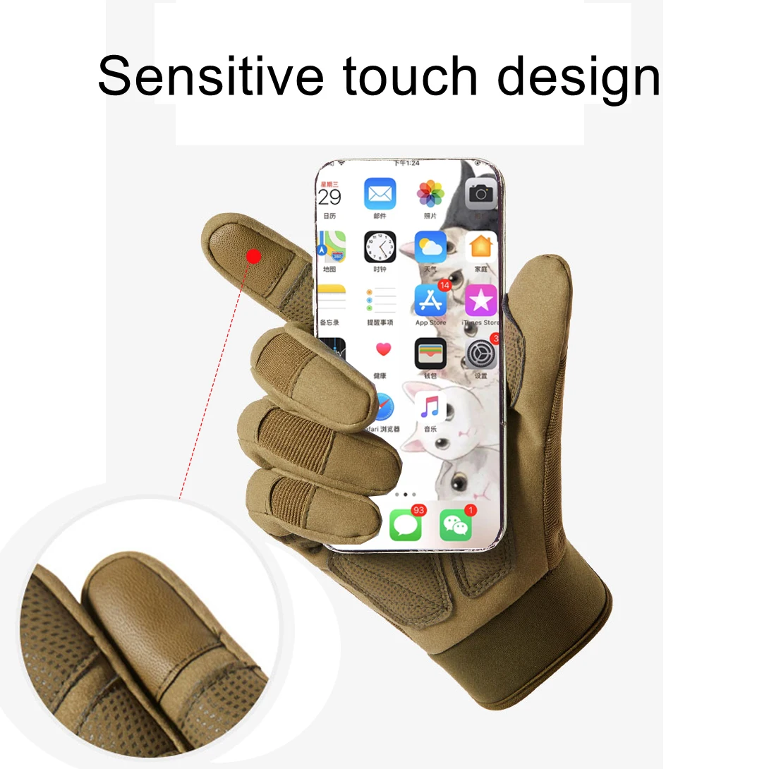 Guantes tácticos de dedo completo para exteriores, guantes militares para pantalla táctil, Airsoft, ejército, Camping, ciclismo, pesca, caza, senderismo - imagen 2