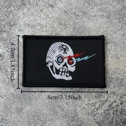 Parche táctico calavera y moral MOLLE – gancho para mochila