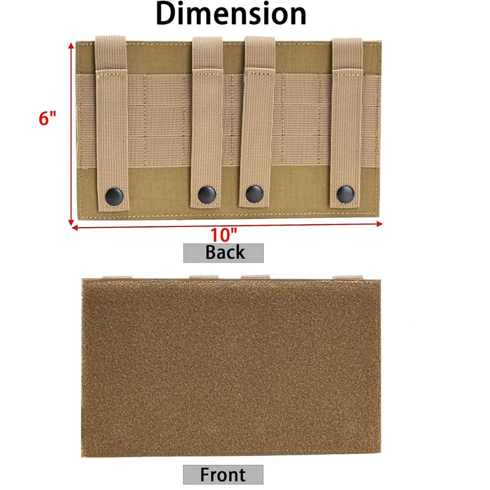 Placa de montaje de panel de conexión táctica Plataforma Molle, sistema MOLLE de tablero de panel de gancho y bucle para insignias de caza de 6′′ x 10′′ - imagen 2