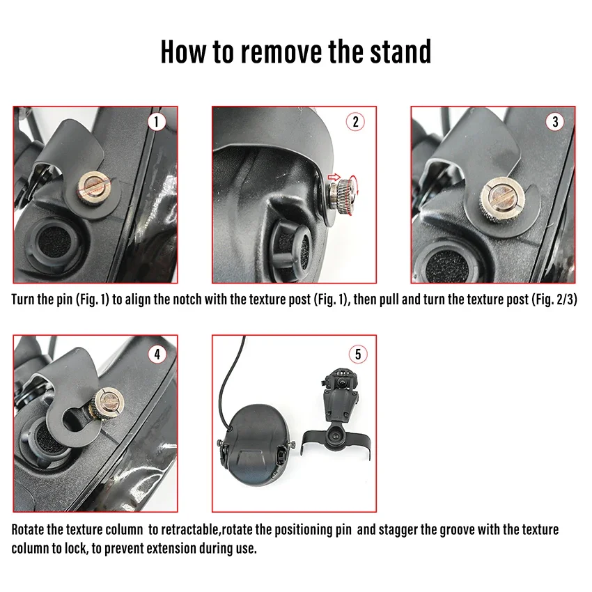 Adaptador de montaje en riel TS TAC-SKY ARC, compatible con auriculares modulares H300 y auriculares tácticos LIBERATOR V/IV originales - imagen 3
