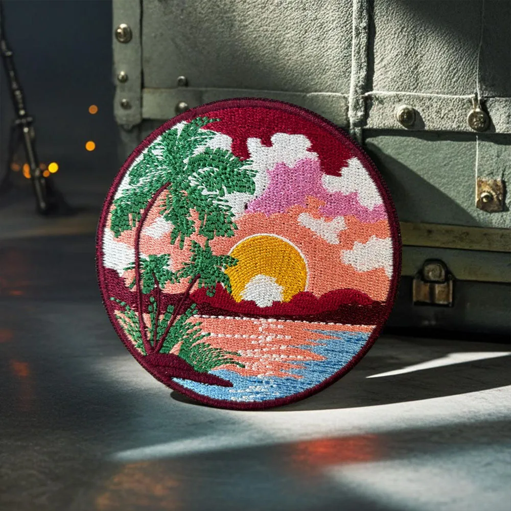 Parche táctico moral "Island Dawn", apliques bordados, parches militares con gancho para accesorios de ropa, pegatinas para mochila - imagen 4