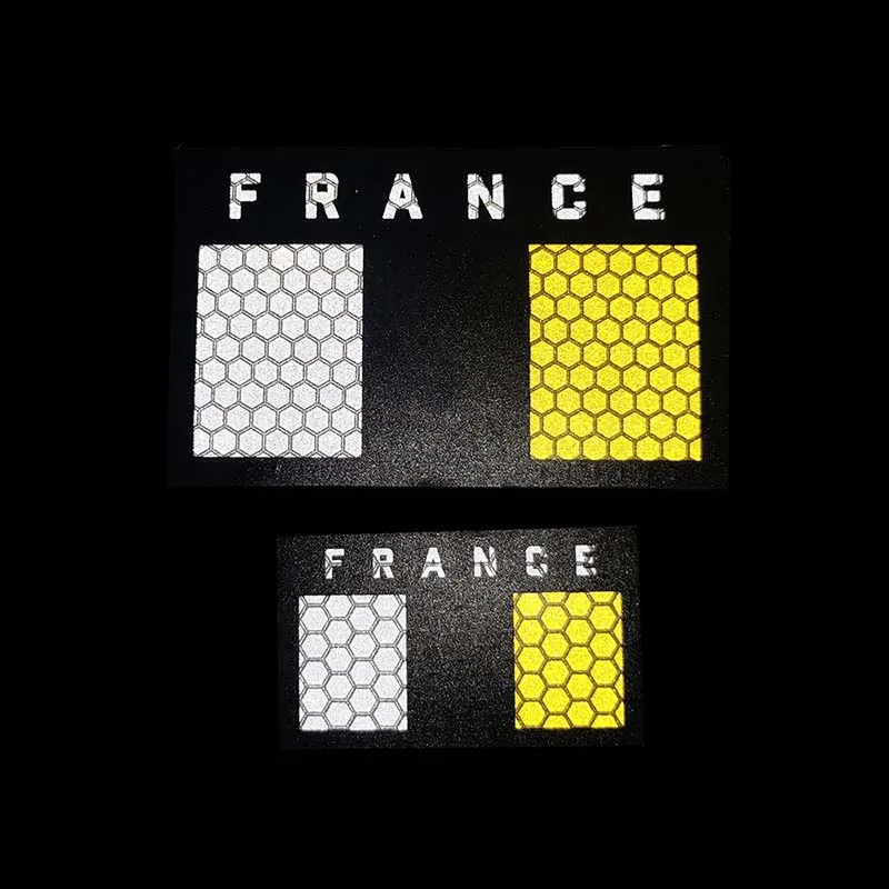 Parche bordado emblema moral bandera Francia reflectante infrarroja - imagen 4