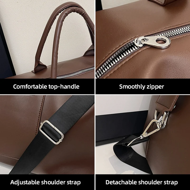 Bolsa deportiva con cremallera para gimnasio, Fitness, Yoga, bolsas de lona, bolso de viaje corto de PU húmedo seco, para acampar al aire libre, senderismo, mochila escolar de mano para fin de semana - imagen 5