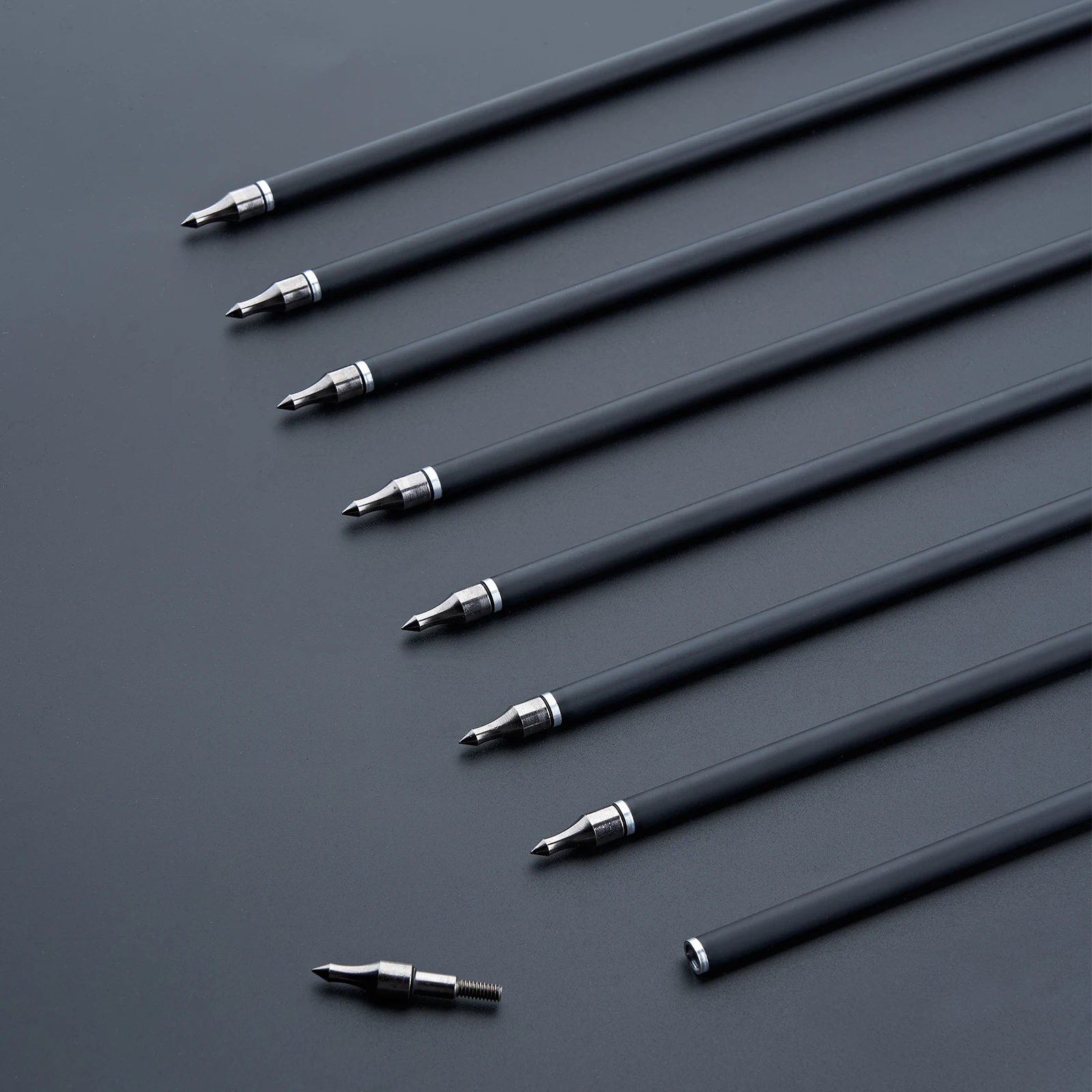 Flechas de carbono mixto para tiro con arco recurvo, accesorio para caza y tiro al aire libre, 12 piezas, 28 pulgadas, 500 - imagen 3