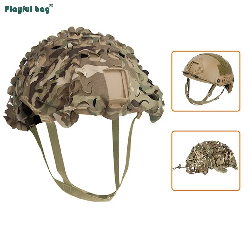 Casco táctico rápido, cubierta de camuflaje para Cosplay al aire libre, tela de camuflaje, casco de caza, refugio protector, corte láser NA57 - imagen 2