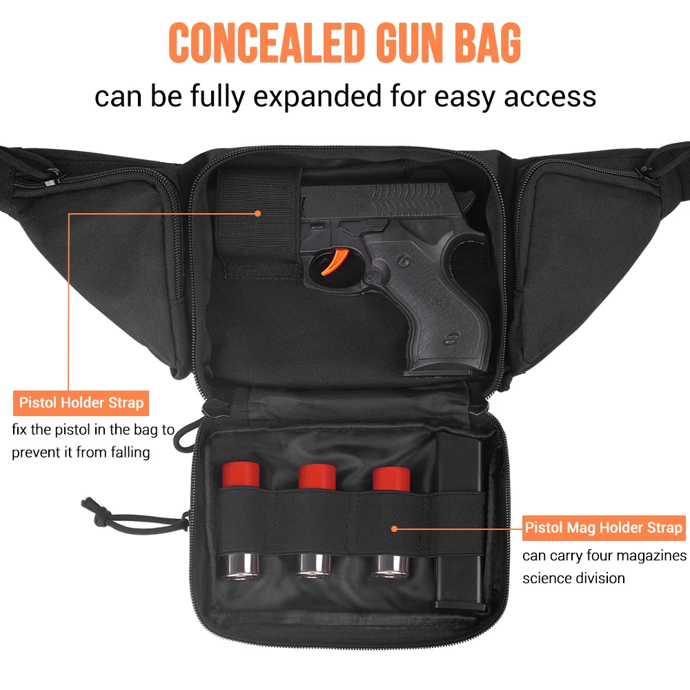 Bolsa de cintura táctica para pistola, bolsa de cintura oculta, riñonera multifunción, funda para revista, bolsa para teléfono para caza - imagen 2