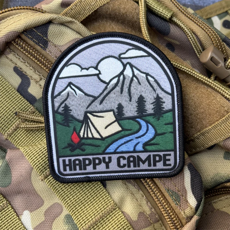 Parche táctico con estampado de HAPPY CRMPE para ropa, insignia de moral, parche militar con gancho, brazalete para mochila - imagen 5