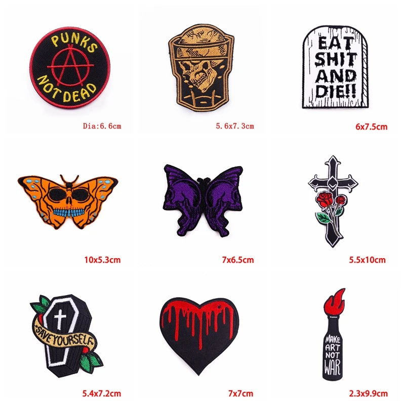 Parches termoadhesivos bordados estilo punk para chaquetas y vaqueros - imagen 2
