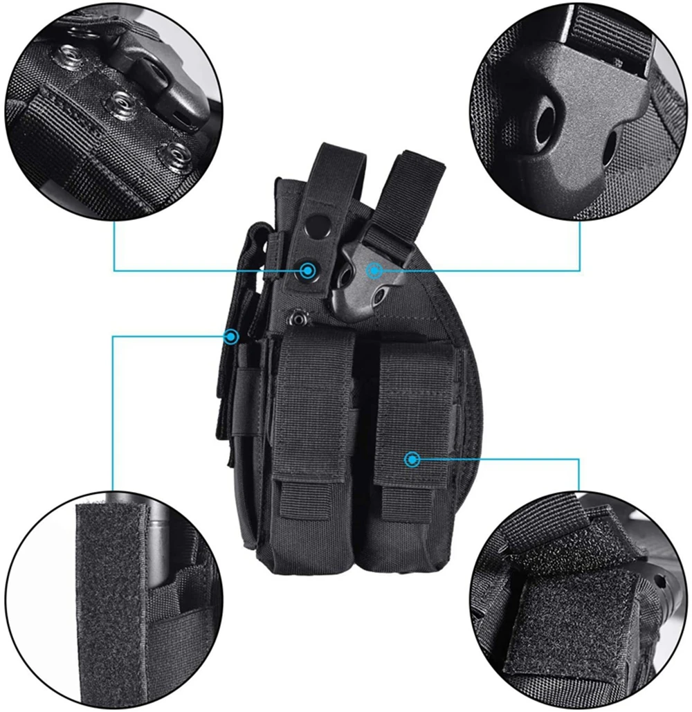 Funda táctica pistola universal doble bolsa de revista de nailon - imagen 5