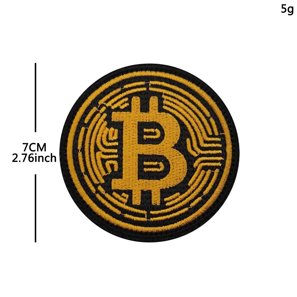 Parche táctico bordado logo moneda dorada circular para mochila - imagen 3