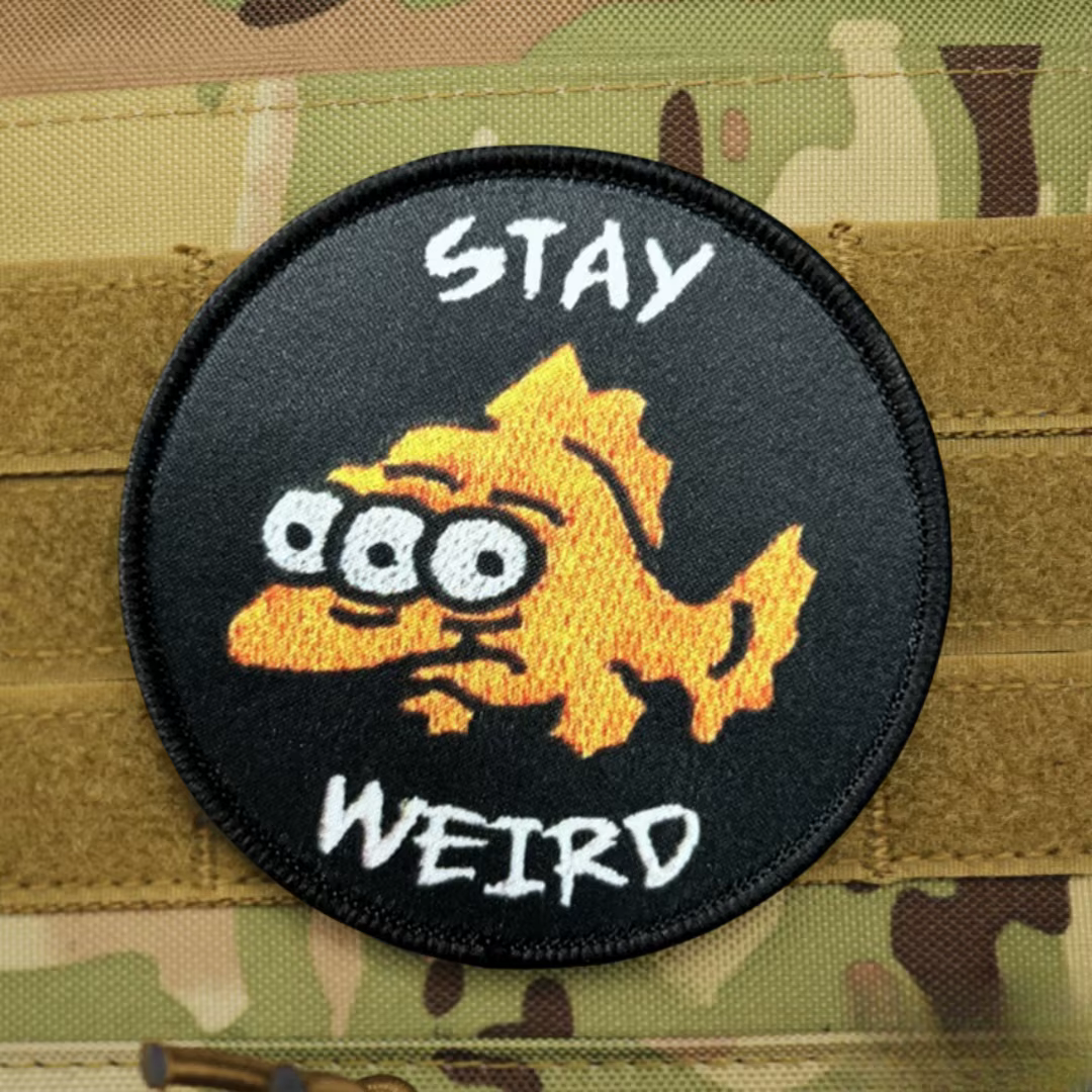 Parche Stay Weird táctico Velcro pescado – Insignia militar - imagen 2