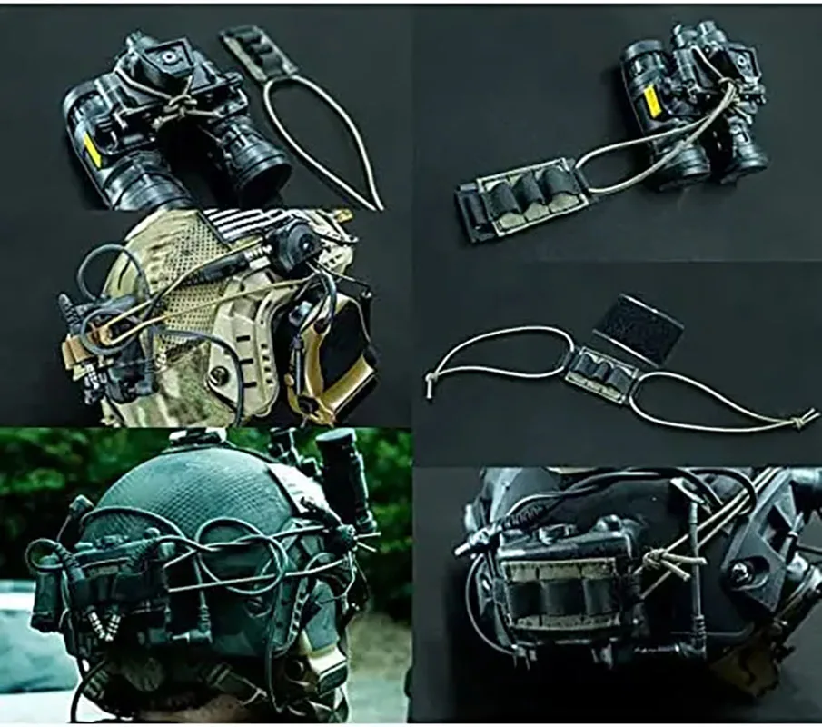 Casco táctico de caza NVG cordón correa fija gancho bucle soporte de batería elástico banda elástica - imagen 5