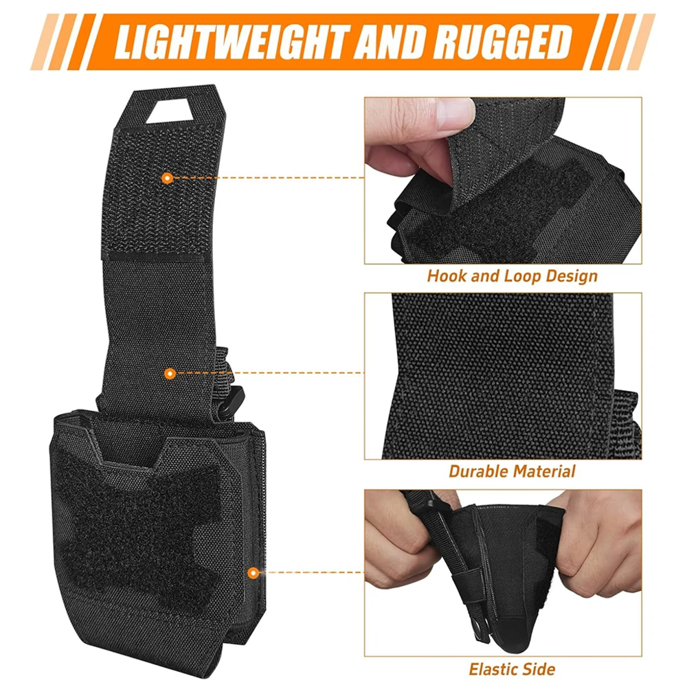 Bolsa para esposas Molle, funda con soporte para grilletes, funda Universal para esposas de extracción rápida, funda para puños de cadena estándar, bolsa para cinturón - imagen 3