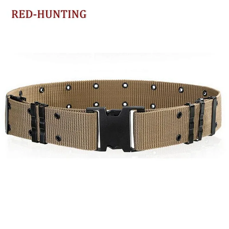 Cinturón táctico de alta resistencia, ojales de Metal, cinturón táctico de policía con hebilla de plástico de liberación rápida, cinturón de soporte trasero - imagen 3