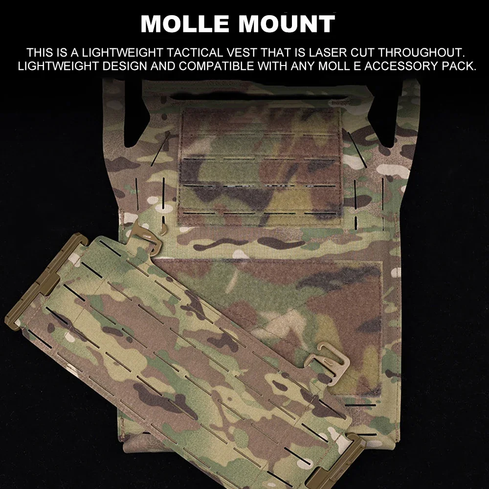 Chaleco táctico Airsoft con hebilla de liberación rápida, chaleco de caza Molle, portador de placa cortada con láser, equipo de armadura corporal para juego CS - imagen 5
