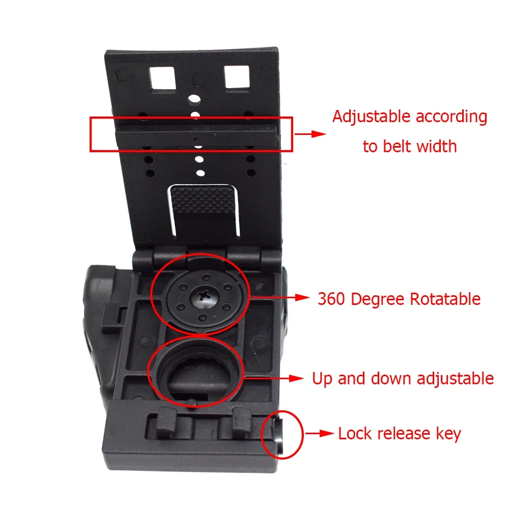 Funda táctica para esposas, funda con grillete giratorio de 360 grados, cinturón de cintura, soporte para esposas, funda para esposas - imagen 5
