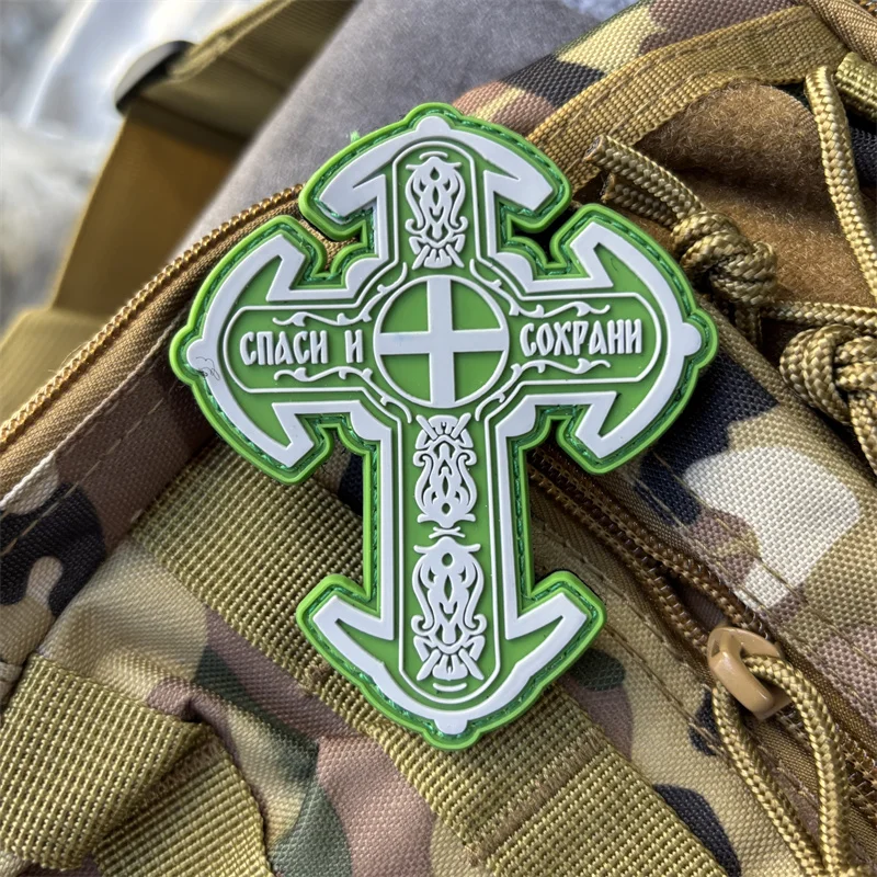 Parche de PVC 3D "Bless You" para ropa, insignia de moral táctica, parche militar con gancho, pegatinas para mochila - imagen 2