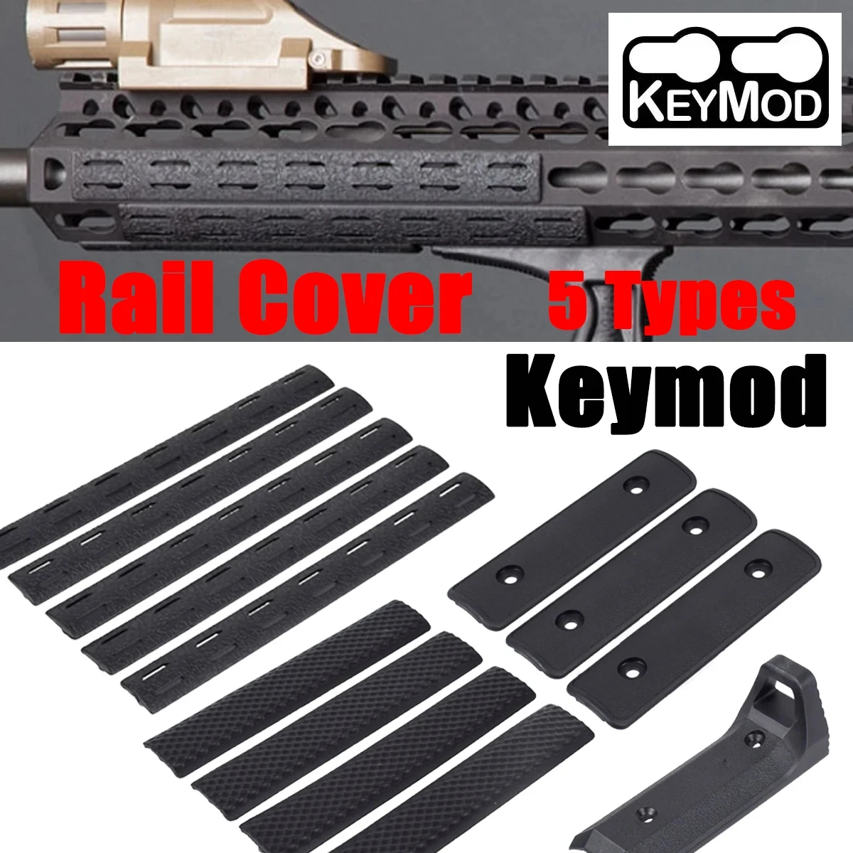 Keymod-cubierta de riel para Rifle, airsoft, caza, sistema de riel Keymod, accesorios de montaje para pistola, Protector de mano antideslizante, previene quemaduras de nailon