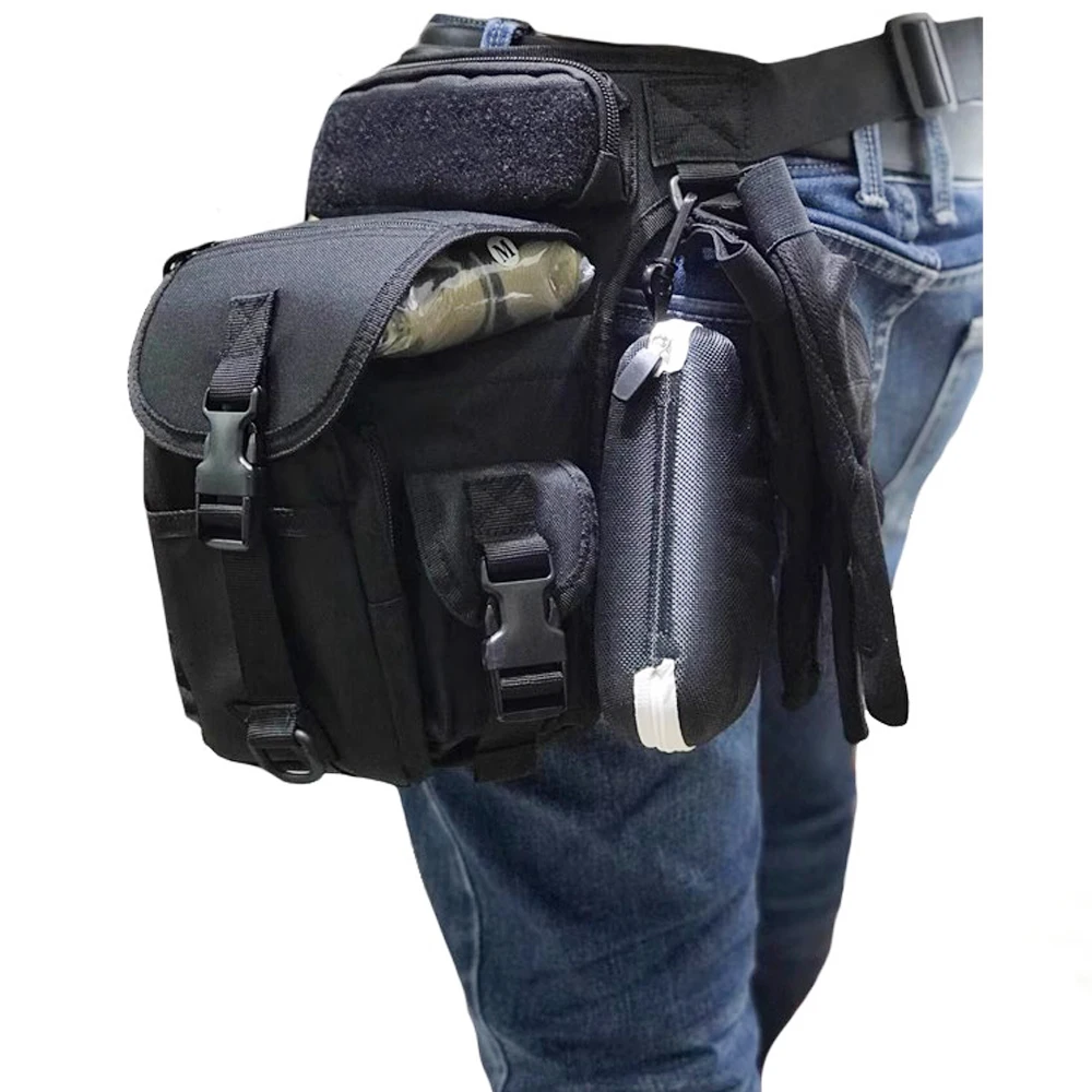 Bolsa de pierna multifuncional, bolsa de pierna táctica, riñonera para motociclismo, bolsa deportiva multiusos para ciclismo al aire libre y senderismo - imagen 2
