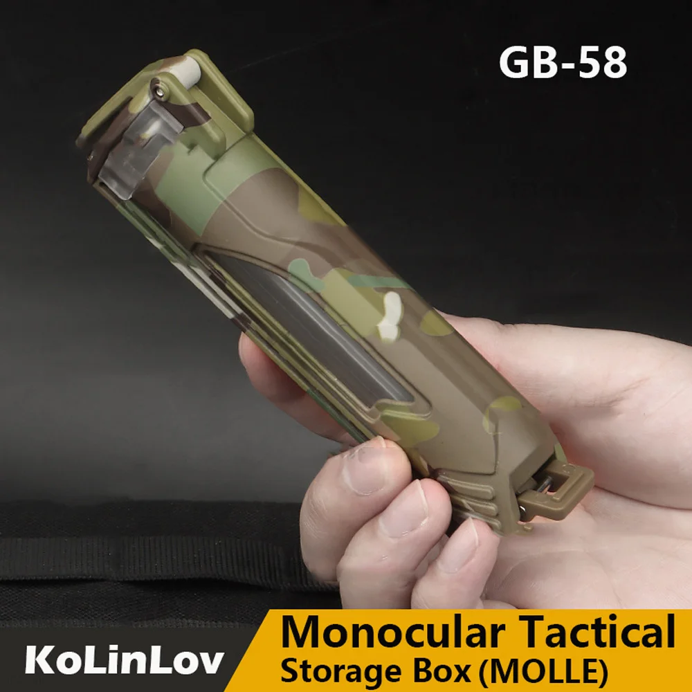 Caja de almacenamiento de batería táctica, sistema MOLL de retención Compatible con baterías 18650 CR123 AA/AAA, accesorios militares de caza - imagen 3